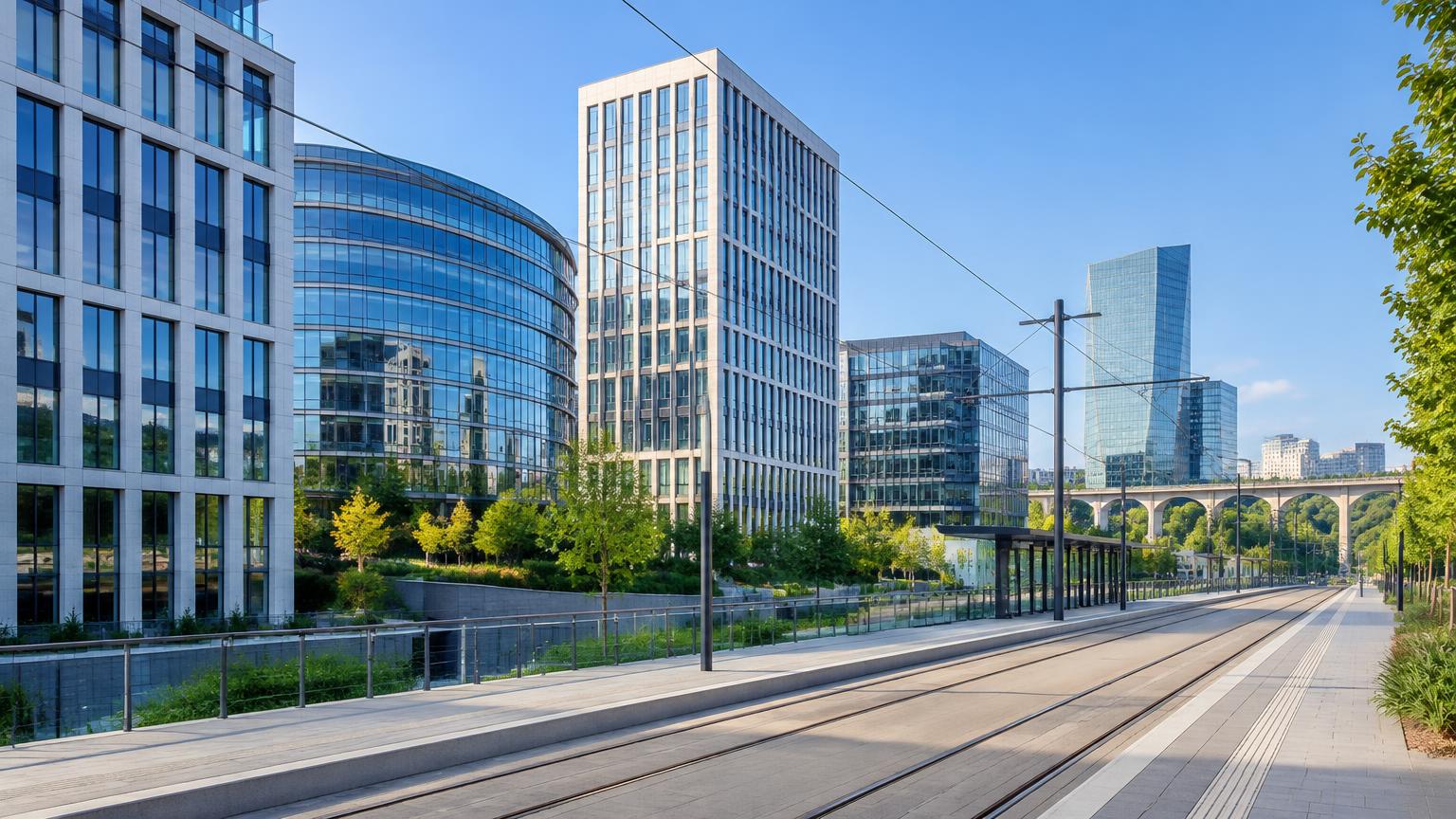 Illustration du quartier financier de Luxembourg pour l'article sur le crédit lombard Swissquote